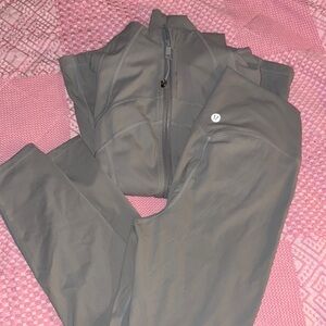 lululemon Gray define jacket with matching align leggings size 6